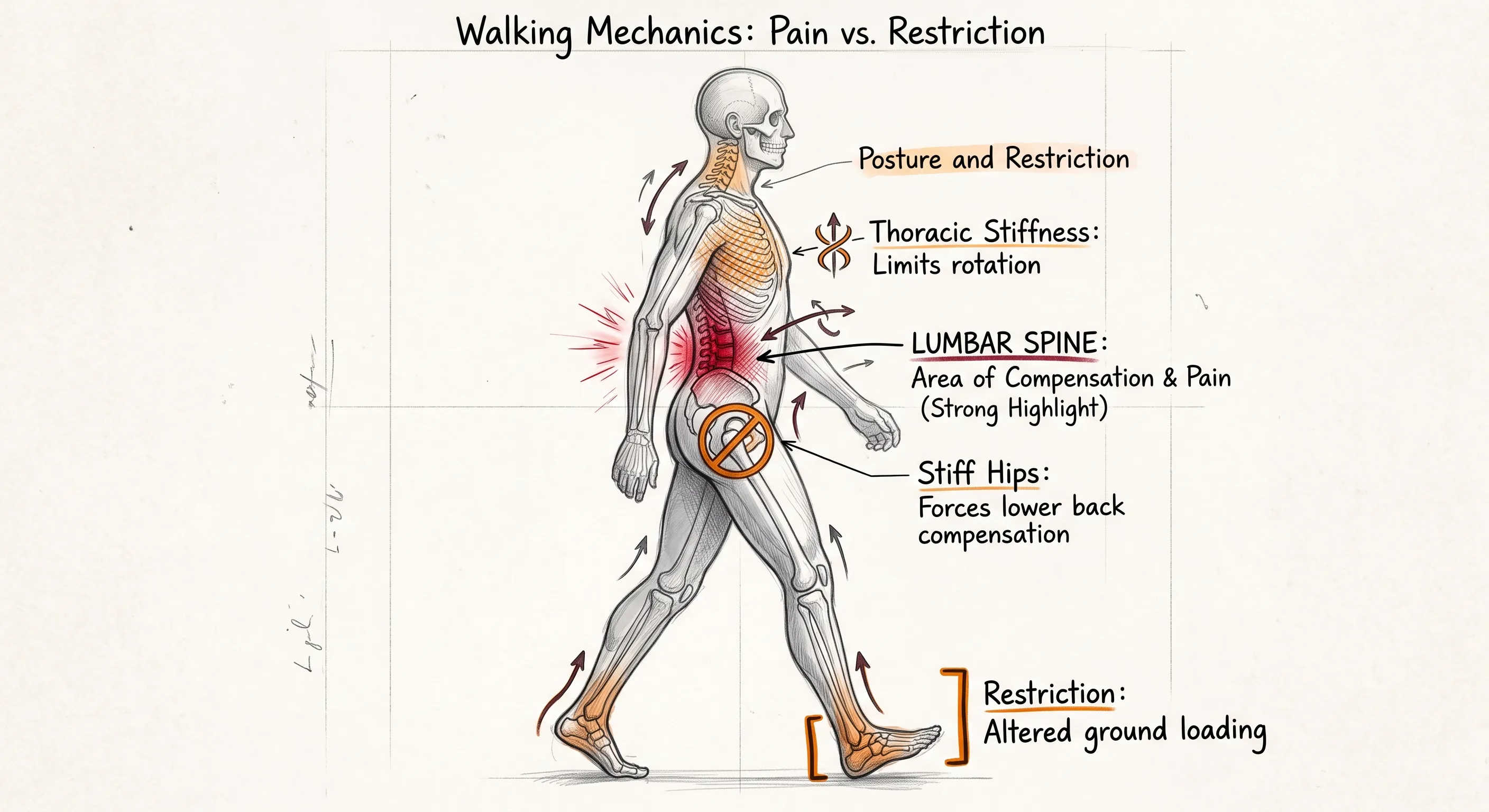 Walking mechanics and back pain