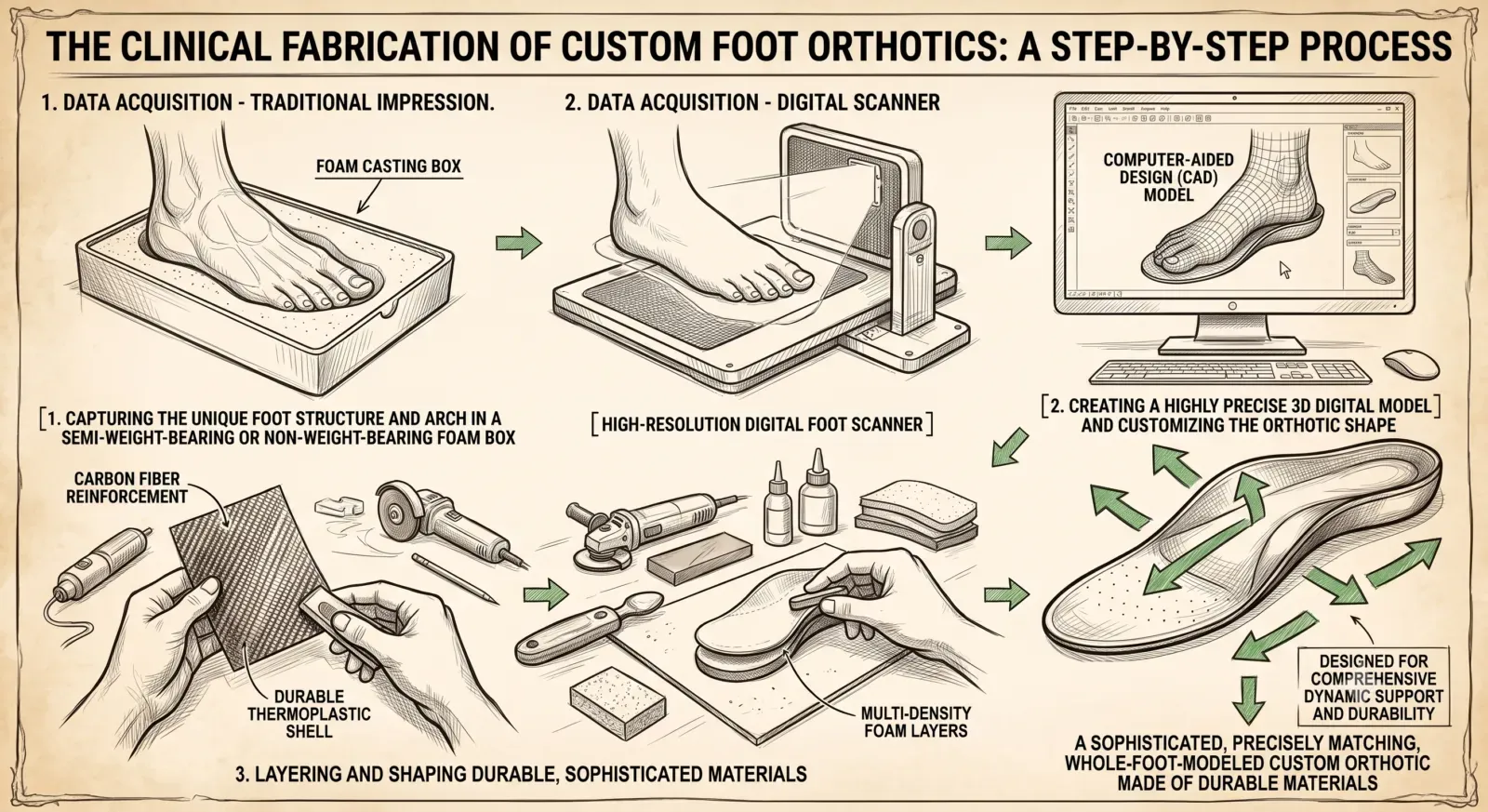 Manufacturing custom foot orthotics
